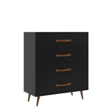 Imagem de Cômoda 4 Gavetas Pádua Preto J Carvalho