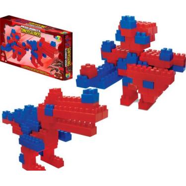 Imagem de Brinquedo Infantil Blocos de Montar Dinossauro Kit 64 Peças - GGB Brin