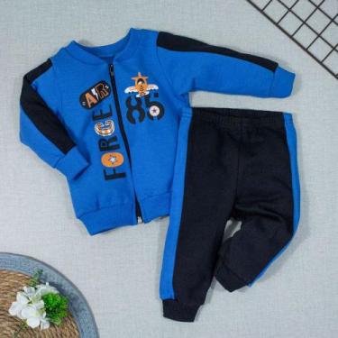 Imagem de Conjunto de moletom bebê zíper force 85 azul - Loja Era Uma Vez, P