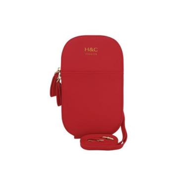 Imagem de Bolsa carteira feminina transversal porta celular - Flamingo, P, Verme