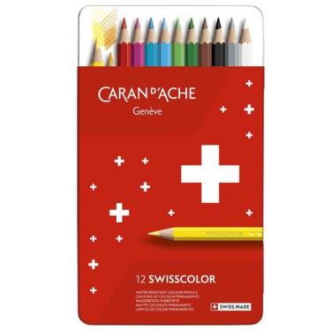 Imagem de Lápis de Cor Caran D'ache Permanente Swiscollor 12 Cores