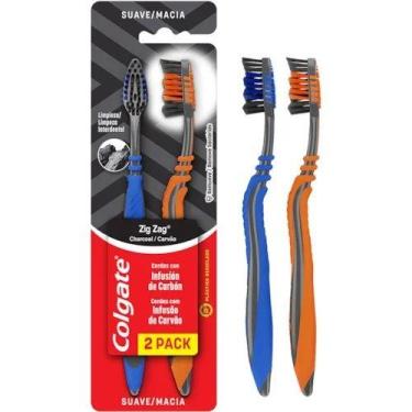 Imagem de Escova Dental Colgate Zig Zag Carvão Com 2 Unidades