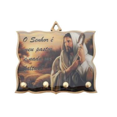 Imagem de Porta Chaves O Senhor é Meu Pastor - 11x15 cm - Santinhos do Brasil