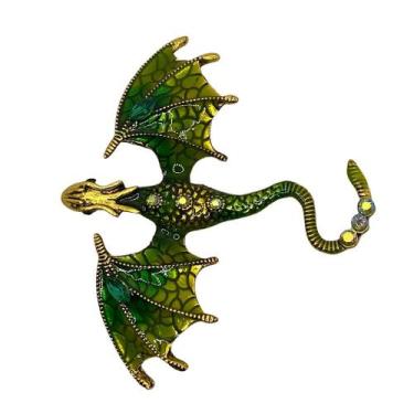 Imagem de Broche de Dragão Metálico com Detalhes Intrincados - no-brand, Malachi