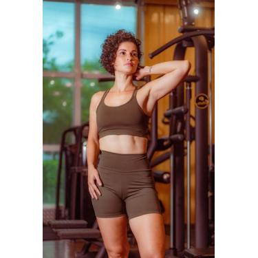 Imagem de Short Slim Fit Be Strong - DGO Fitness Wear, Verde militar, 36
