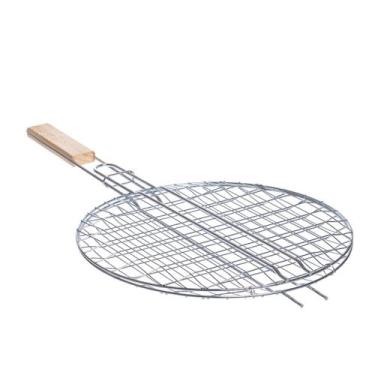 Imagem de Grelha redonda Easy Grill inox cabo madeira 31cm -Dynasty, 3 meses por