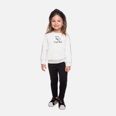 Imagem de Conjunto Moletom Butterflies E Calça Legging Molecotton Infantil Menin