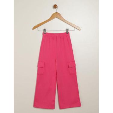 Imagem de Calça Moletom Wide Leg Infantil Para Menina - ROSA - Duzizo, 4, Rosa