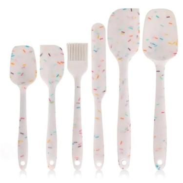 Imagem de conjunto de colher e espatulas para cozinha de silicone antiaderente e
