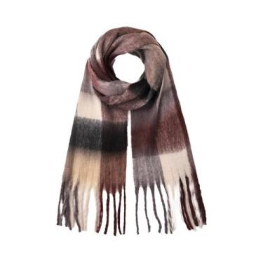 Imagem de Cachecol Feminino Estilo Coreano De Inverno Grosso E Quente De Caxemir