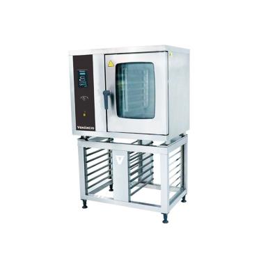 Imagem de Forno Combinado Elétrico Venâncio FCDB7E Aço Inox 7GNs com Cavalete Painel Eletrônico Convecção Cinza 220V