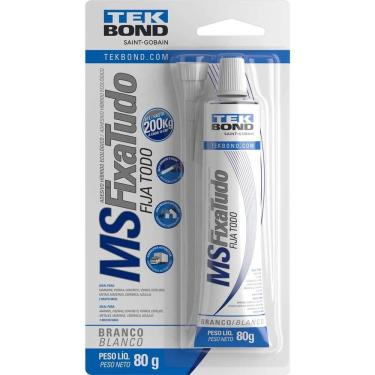 Imagem de Selante Híbrido MS FIXA TUDO Resistente 200kg-10cm2 Branco Tekbond 80G