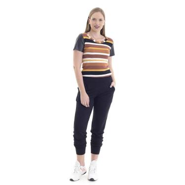 Imagem de Calça feminina moletinho jogger com elástico na cintura-Feminino