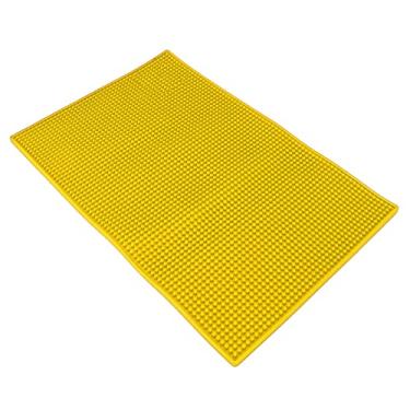 Imagem de Tapete antiderrapante para ferramentas de cabeleireiro, resistente ao calor de silicone Tapete para ferramentas de cabeleireiro durável para máquinas de café para barbeiros para cozinhas(amarelo)