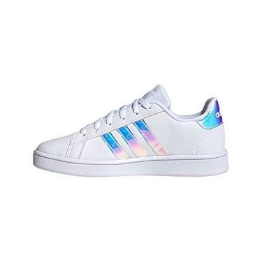 Imagem de adidas Grand Court Tênis unissex infantil, White/White/Dash Grey, 6.5