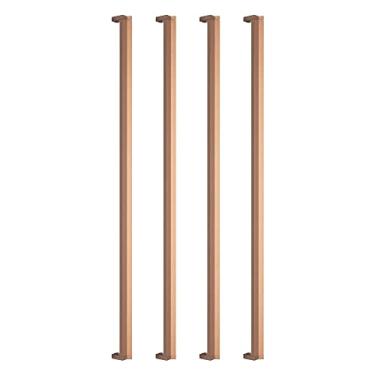 Imagem de 4 Uni Puxador Slim Para Guarda Roupa Móveis Sala Alça 64cm (Cobre Fosco)