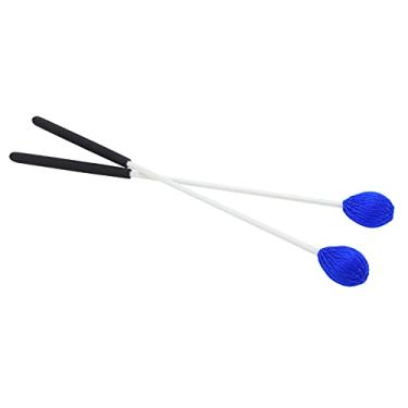 Imagem de Baquetas de bateria, baquetas de cabeça azul, toque de mão, acessório de percussão de fibra de vidro fina, bateria de cabeça redonda para estudantes para profissionais