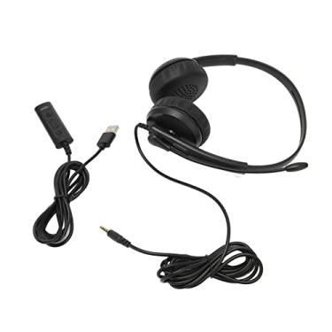 Imagem de Fone de ouvido USB, microfone de redução de ruído Conexão simples Fone de ouvido de atendimento ao cliente antiestático para webinar para Skype para Call Center