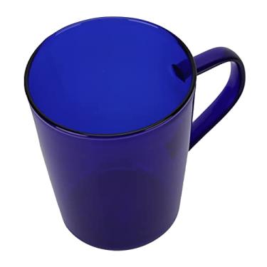 Imagem de Canecas 380ml Copo Leite Alto Vidro Borossilicato Térmico Fácil de Limpar Caneca de Vidro para Cozinhas Hotéis Cafés(azul)