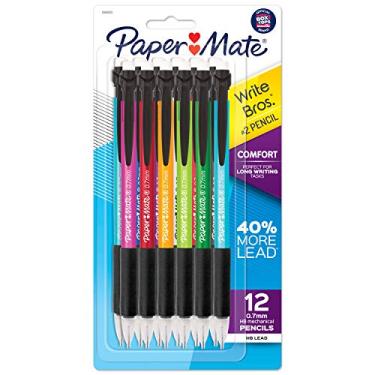 Imagem de Paper Mate Lapiseira Write Bros. Comfort #2 Pencil com aderência confortável, ótimo para longas tarefas de escrita, 0,7 mm, 12 unidades