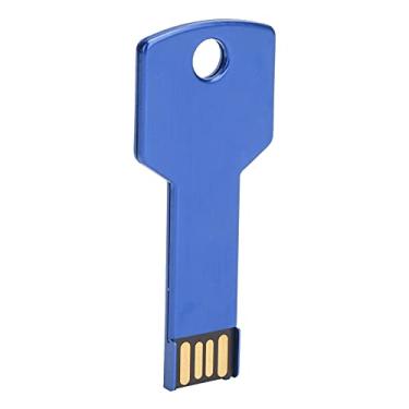 Imagem de Pen Drive USB, USB Plug and Play Armazenamento Rápido Carro Flash Drive com Formato de Chave Durável Alto Desempenho Disco de Memória USB para Computador Carro Azul (16G)