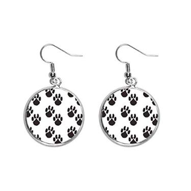 Imagem de Brinco de prata com silhueta de pata fofa, com pegada de orelha, pendente, joia feminina