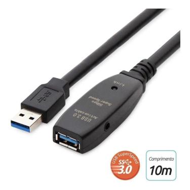 Imagem de Cabo Extensor Usb 3.0 10m - Alta Velocidade Com Amplificador