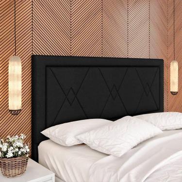 Imagem de Cabeceira Estofada Para Cama Queen Valência Preto - M. Arapongas