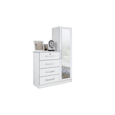 Imagem de Cômoda Belize Plus com 01 Porta com Espelho e 04 Gavetas