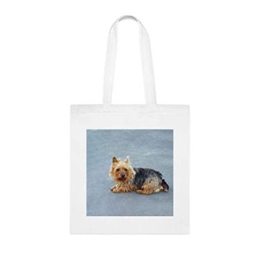 Imagem de Bolsa para cachorro Terrier Australiano, presente para cachorro Terrier australiano, aniversário de cachorro terrier australiano bolsa de ombro para cachorro Terrier australiano, bolsa reutilizável para cães Terrier australiano, Branco
