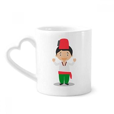 Imagem de Caneca de desenho de peru verde vermelho caneca de café cerâmica copo de coração de vidro