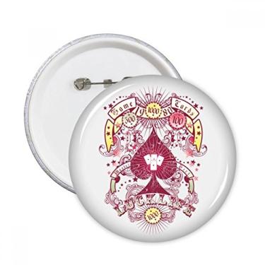 Imagem de Utensílios de jogo de cartas padrão pinos redondos crachá botão emblema acessório decoração 5 peças