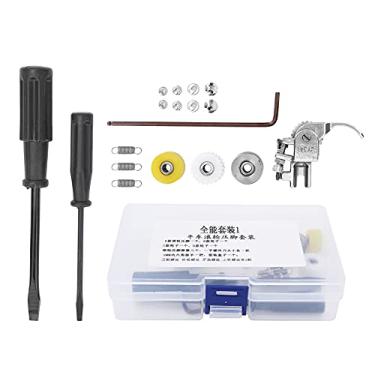 Imagem de Rolo de 19 peças Conjunto de pé de costura Substituição Todo-Poderoso com ferramenta de instalação para algodão de couro denim