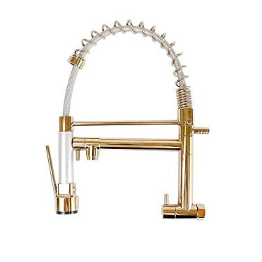 Imagem de Torneira Gourmet 50cm com Misturador Monocomando Dourada de Parede Belccatgm50d-pl