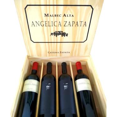 Imagem de Mix 4 Vinhos Argentinos - 2 Angelica Zapata Malbec + 2 Alma Negra - Caixa Madeira