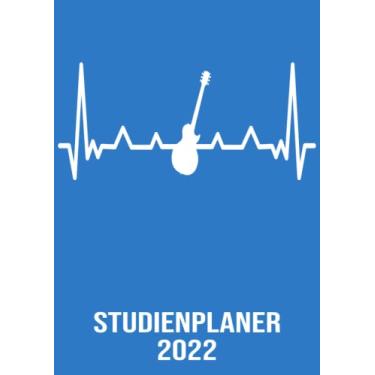 Imagem de Studienplaner 2022: DIN A4 Kalender von 01/2022 - 12/2022 1 Tag = 1 Seite mit großem Tageskalender und großartiger Übersicht. Monatsübersicht, ... Kalenderbuch / Herzschlag Gitarre Gitarrist