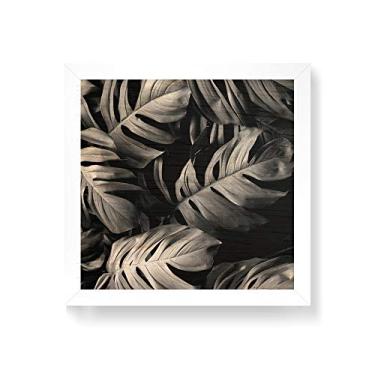 Imagem de Arte Maníacos Quadro decorativo com moldura caixa branca em Madeira - Costela de Adão Preto e Branco - 30x30cm