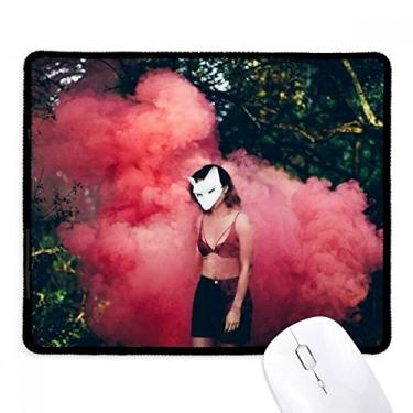 Imagem de Mousepad Pink Fog Head Girl Florestal Science Nature Scenery Tapete de borracha para jogos
