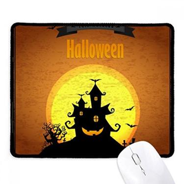 Imagem de Mouse pad Halloween Ghost Bat Fear borda costurada tapete de borracha para jogos