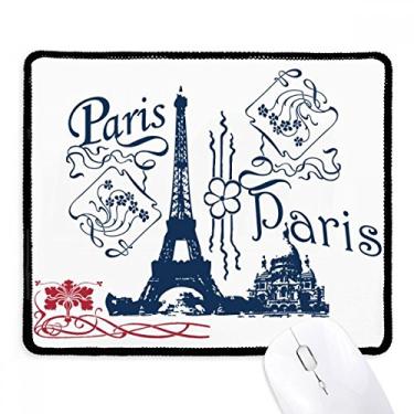 Imagem de Eiffel Tower França Paris Line, Mousepad com borda costurada, tapete de borracha para jogos