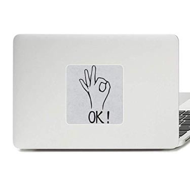 Imagem de Adesivo preto OK personalizado padrão de gesto vinil paster laptop decoração PC