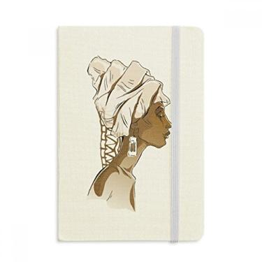 Imagem de Caderno de arte feminino africano negra com cobertura dura em tecido oficial diário clássico
