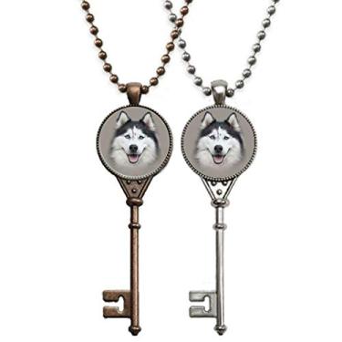 Imagem de OFFbb-USA Colar com pingente de pele parentes Wolfhound para decoração de casal