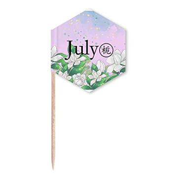 Imagem de Qinxiang Gardênia July Design padrão palito bandeiras cupcake palitos festa celebração