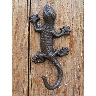 Imagem de GUIPAIHAI Suporte para chaves e casacos montados na parede, decoração de jardim, rústico, gancho de parede de ferro fundido (cor: grande)