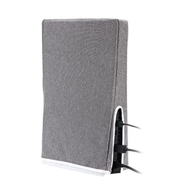 Imagem de Capa contra Poeira para PS5, Capa Protetora de Corte de Precisão Anti-riscos à Prova D'água para 5 Console Edição Digital e Edição Ultra HD (Cinza)