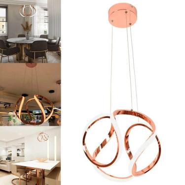 Imagem de Lustre Pendente Luminaria Luxo E27 Canopla Rustica Enfeite Restaurante Casa Bar Lanchon...