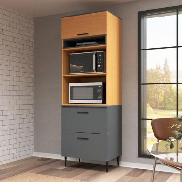 Imagem de Torre Quente Para Forno 3 Portas 3 Nichos Barbara Móveis Sul Angelin/Grafite