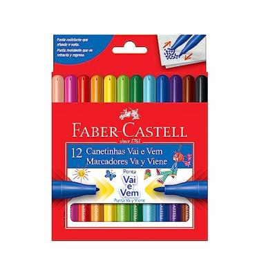 Imagem de Canetinha Vai e Vem 12 Cores, Faber-Castell, 15.0112VVZF, Multicor
