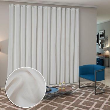 Imagem de Cortina Sala Quarto Linhão Cru 3.00m x 2.50m Varão Simples Castele